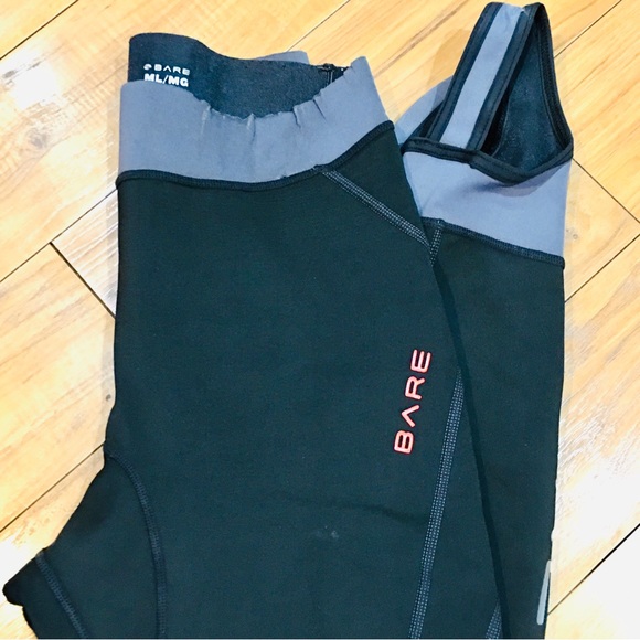 BARE black grey gray water wetsuit pants diving snorkeling swim ocean su… - Picture 1 of 11